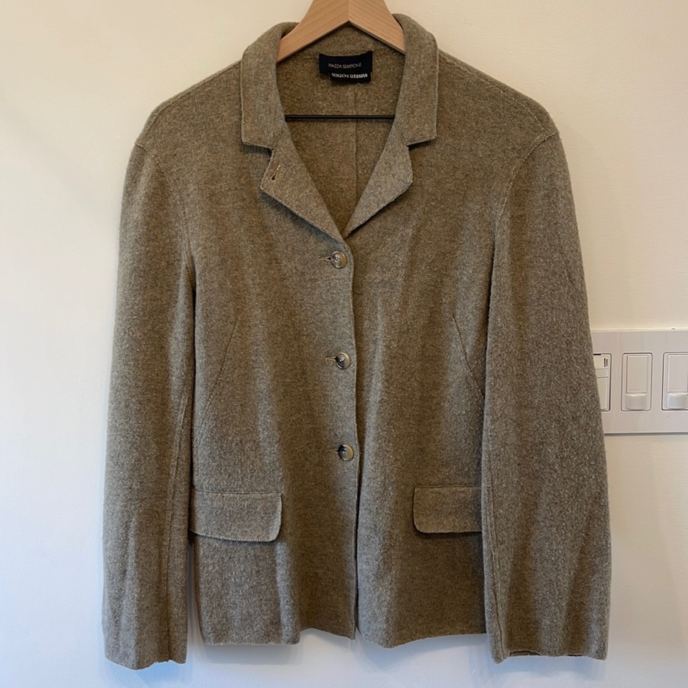 Piazza Sempione for Bergdorf Goodman sweater jacket in tan